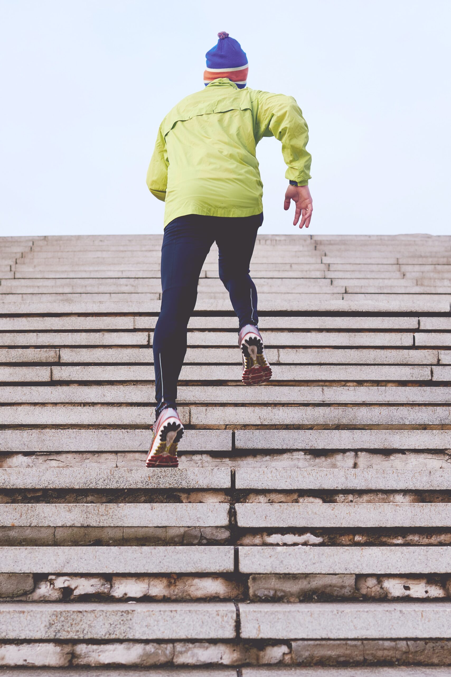running up steps for workout